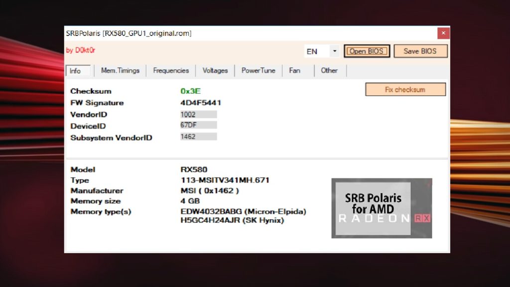 SRBPolaris V3.5: Download BIOS Editor for AMD RX4XX, RX5XX