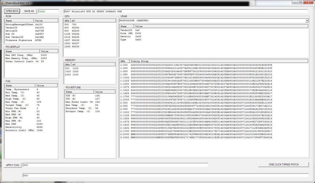 PolarisBiosEditor v1.7.6: программа для настройки таймингов БИОСа AMD