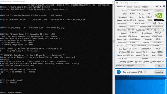 NVFlash v5.620.0 Bios Flashing NVIDIA GPUs (Download with Board ID Mismatch Disabled)