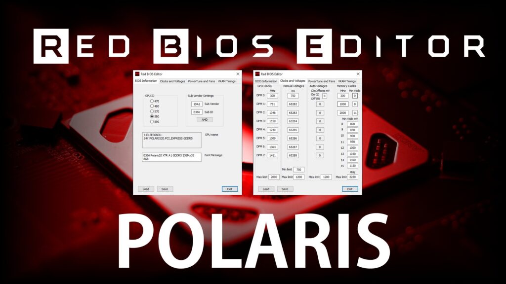 Red BIOS Editor (RBE): Скачать с поддержкой AMD Radeon RX 590/580/570/480/470.