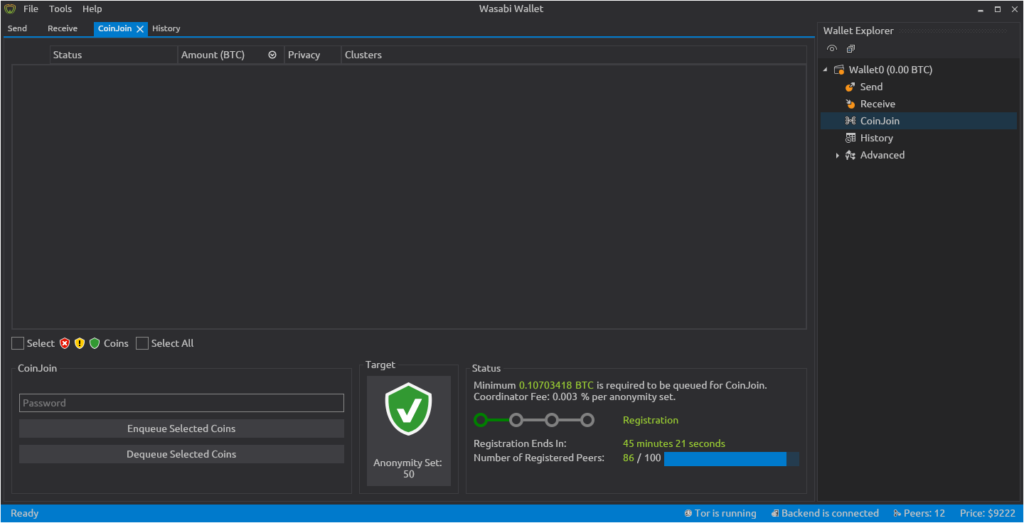 Wasabi Wallet CoinJoin BTC Bitcoin download windows linux macos how to use guide